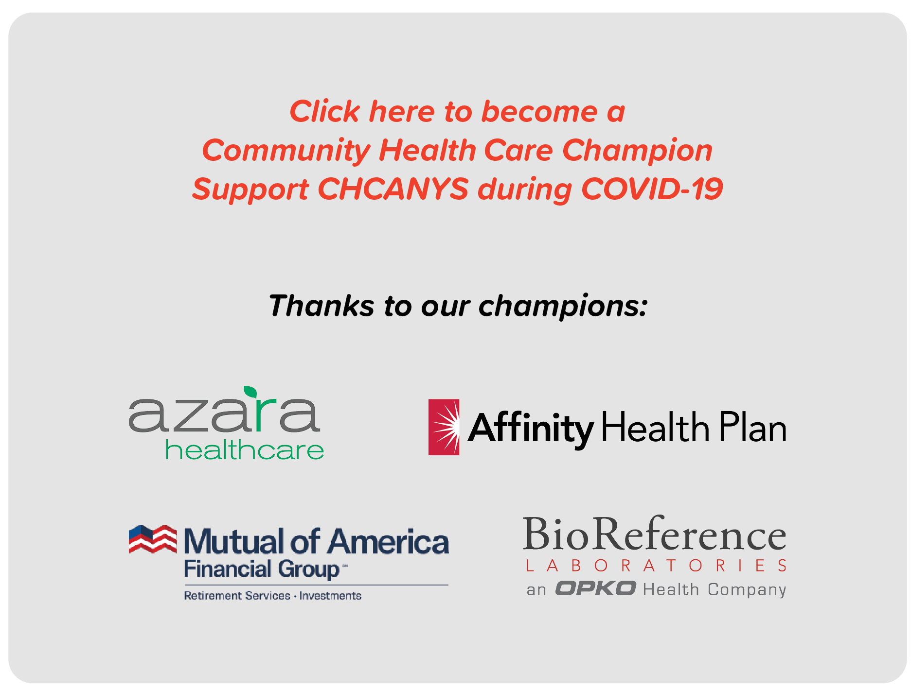 Click here to become a  Community Health Care Champion