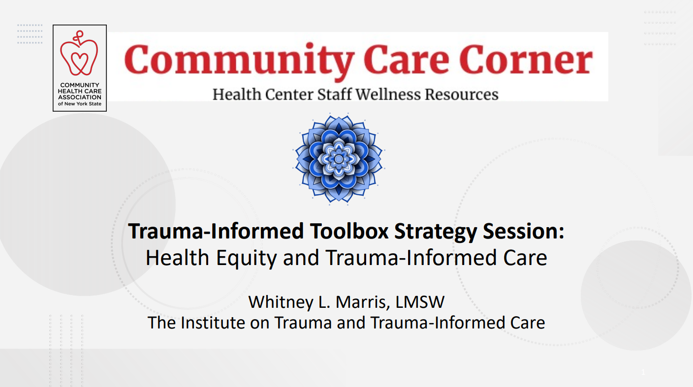 Health Equity and TIC Slides.pdf Community Health Care Association of